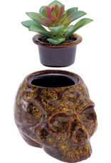 Yellow Skull Planter Ceramic Stash Jar - 4.5"