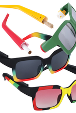Frame Sunglasses with Hidden Storage - Rasta / Designs Vary