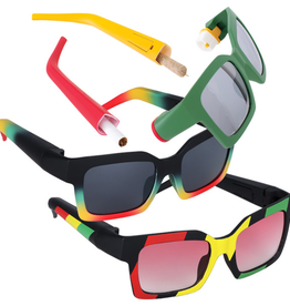 Frame Sunglasses with Hidden Storage - Rasta / Designs Vary