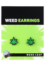 Wood Rocket Stoner Earrings - Hemp Leaf