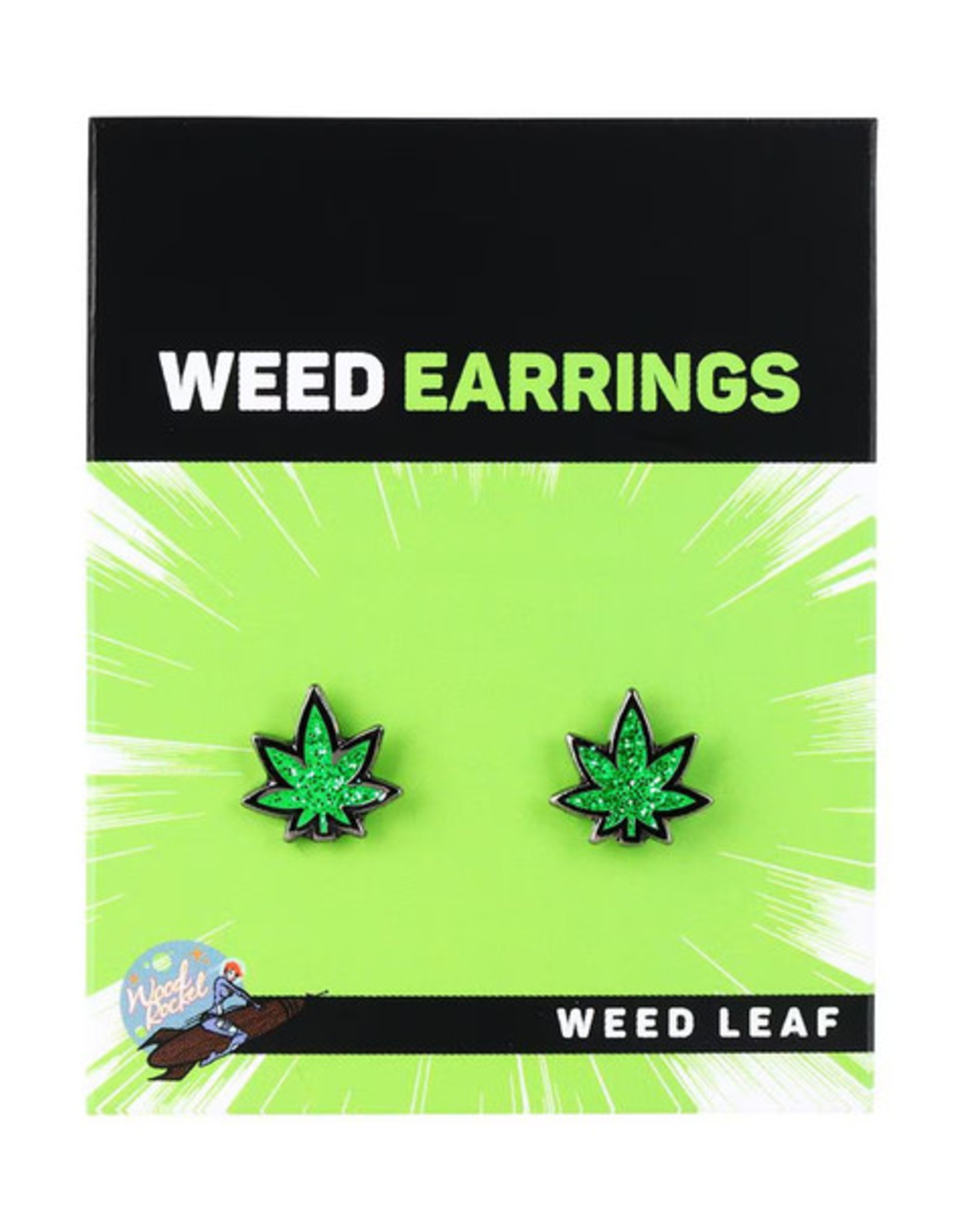 Wood Rocket Stoner Earrings - Hemp Leaf
