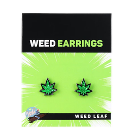 Wood Rocket Stoner Earrings - Hemp Leaf