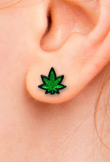 Wood Rocket Stoner Earrings - Hemp Leaf
