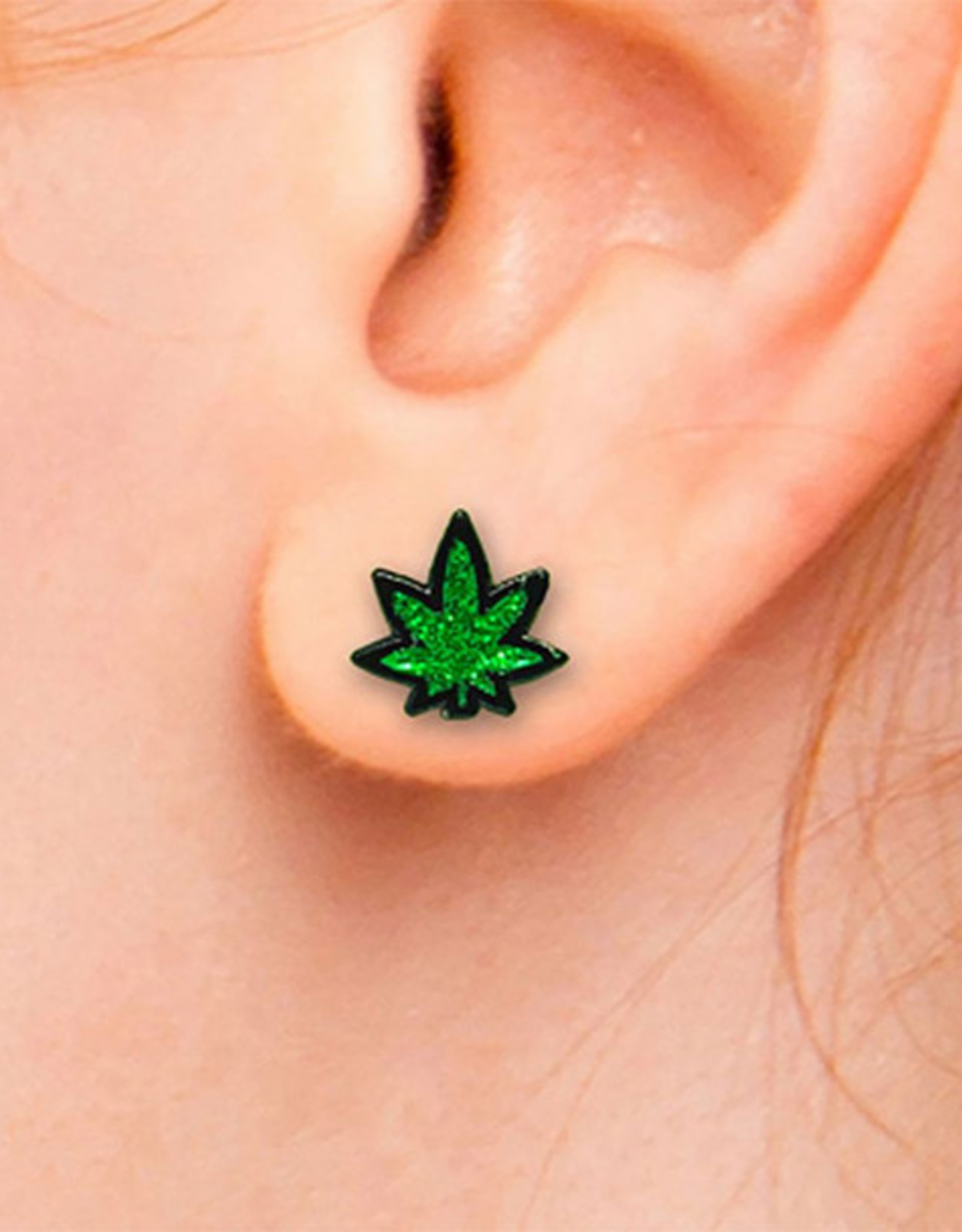 Wood Rocket Stoner Earrings - Hemp Leaf