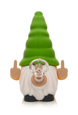 6" Green & Yellow No Fux Gnome Water Pipe
