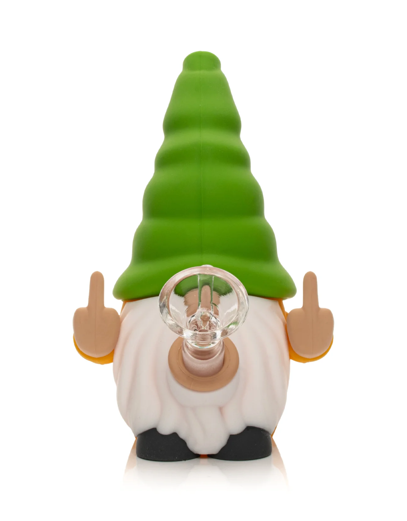 6" Green & Yellow No Fux Gnome Water Pipe