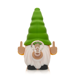 6" Green & Yellow No Fux Gnome Water Pipe