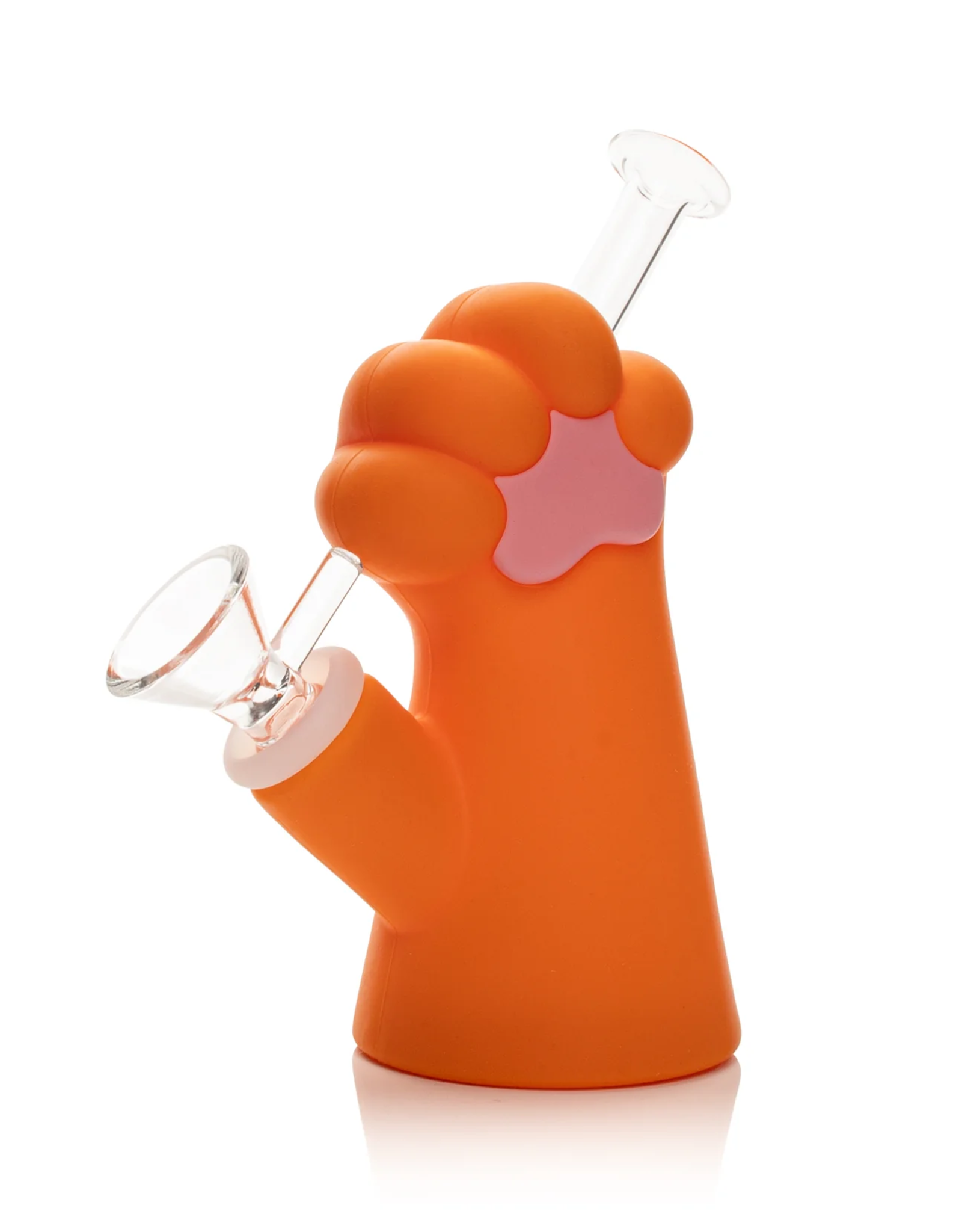 6" Orange Cat Paw Water Pipe