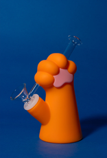 6" Orange Cat Paw Water Pipe