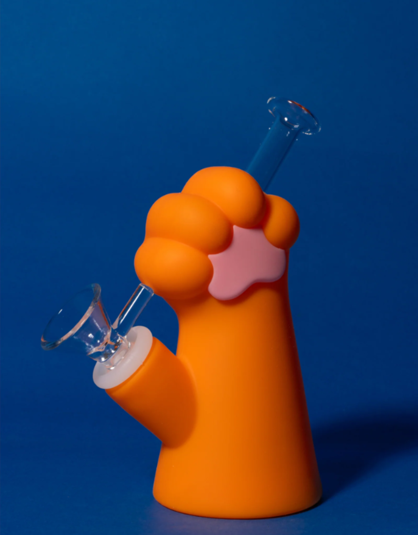 6" Orange Cat Paw Water Pipe
