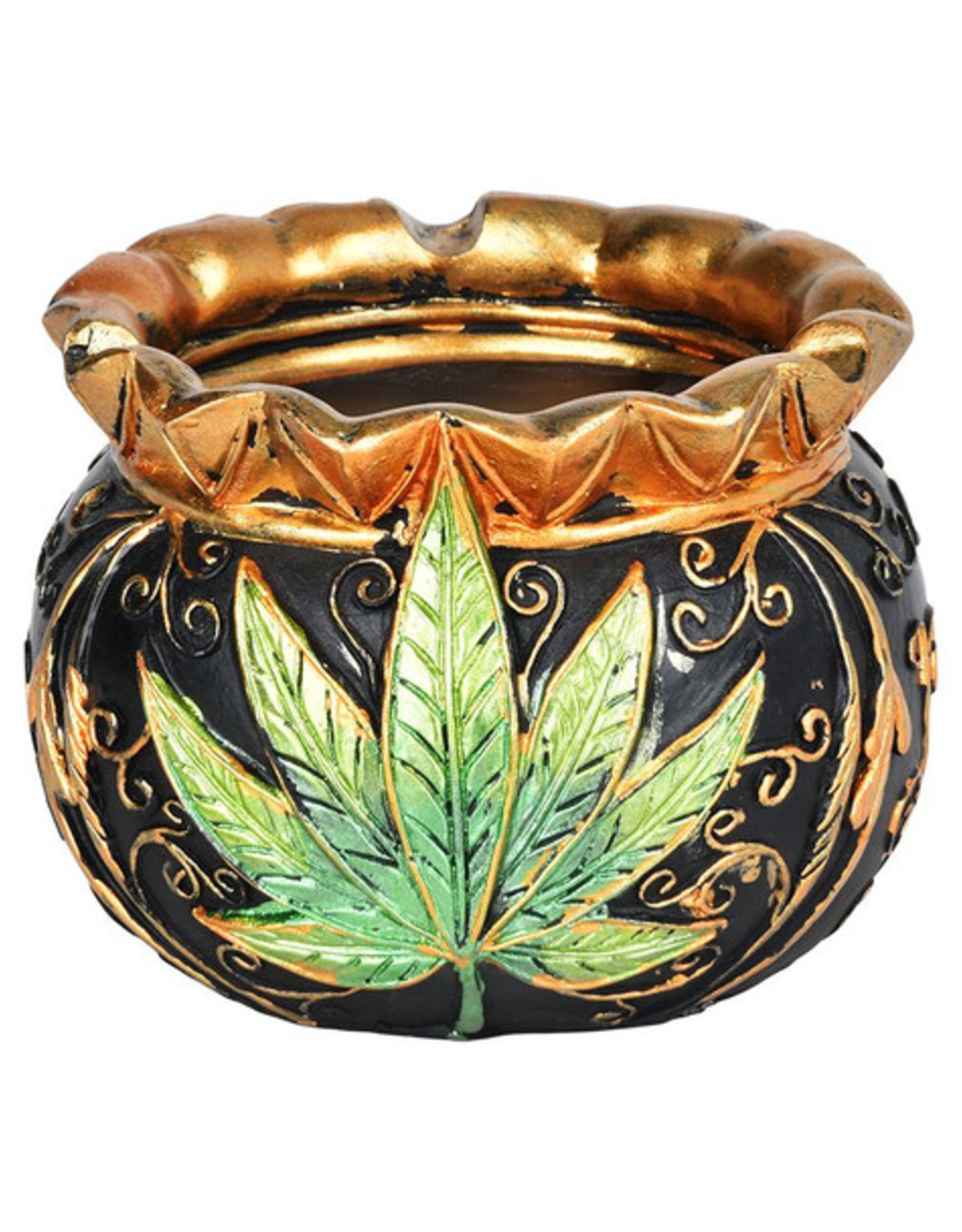 Royal Leaf Cauldron Secret Storage Ashtray - 4.5"