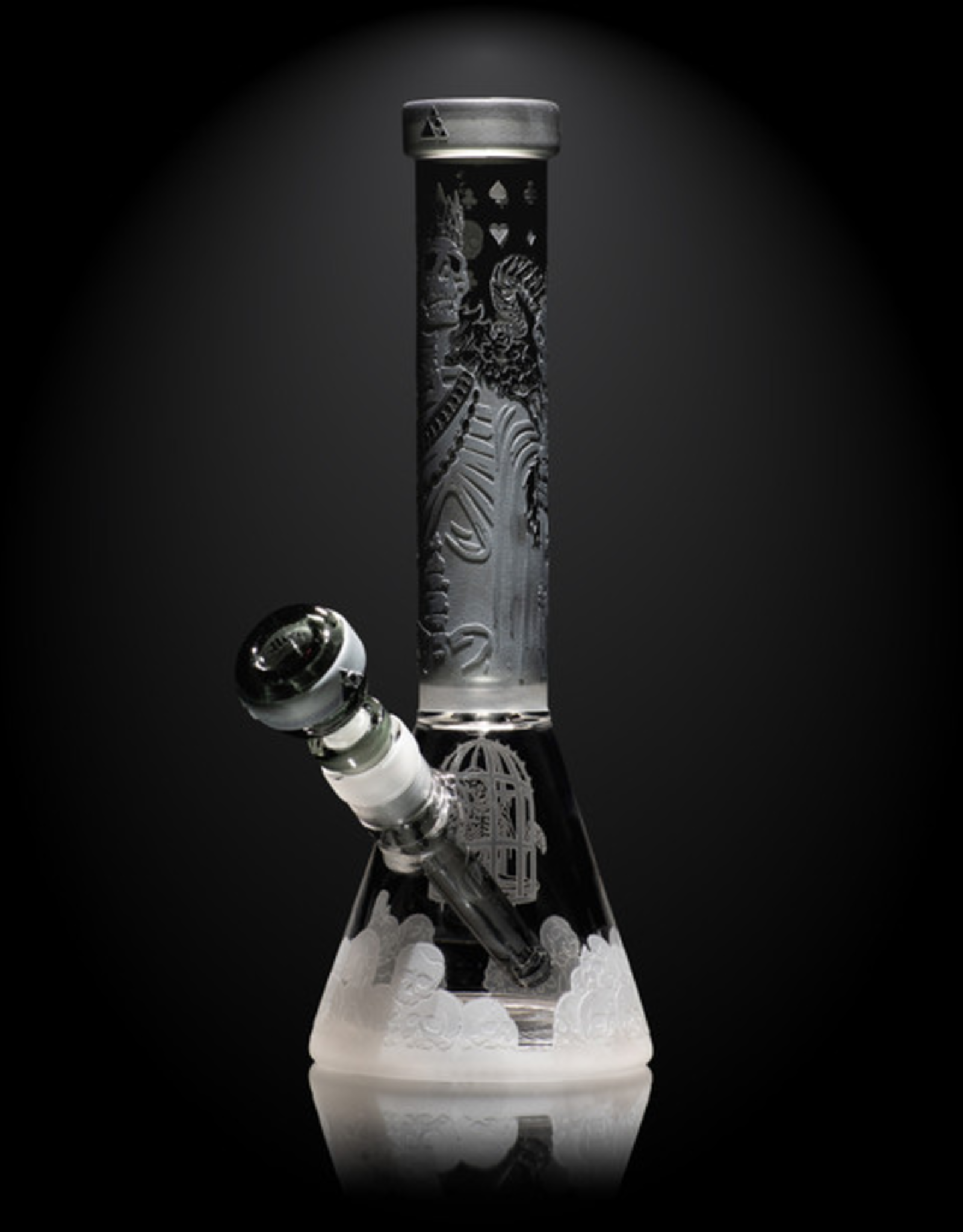 11" Unholy Coronation Beaker by Milkyway Glass - Smoke