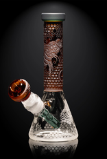 8" Tiny Apiary Mini Beaker 8" by Milkyway - Amber/Teal