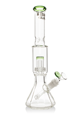 Red Eye Glass 12" Green Dodecagon Water Pipe by Red Eye Glass