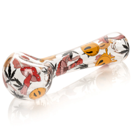 4.5" Smiley Shrooms Pipe by Red Eye Glass
