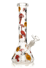Red Eye Glass 12" Smiley Shrooms Beaker by Red Eye Glass