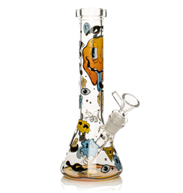 Red Eye Glass 10" Smiley Face Beaker by Red Eye Glass