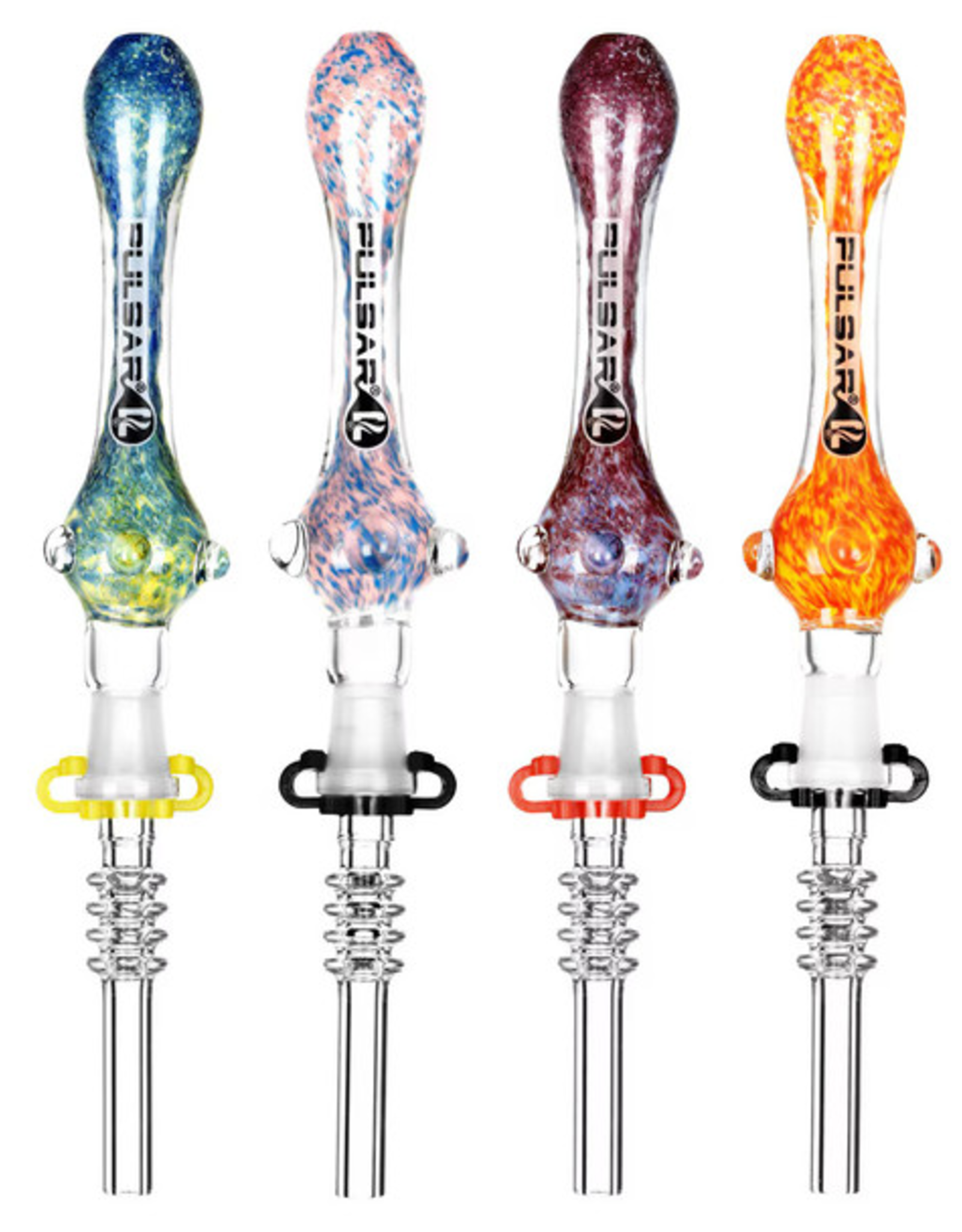 Pulsar 7.5" Candy Frit Twist Quartz Dab Straw by Pulsar