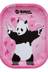 G-Rollz Bansky's Graffiti Panda Gunnin Metal Rolling Tray - Small