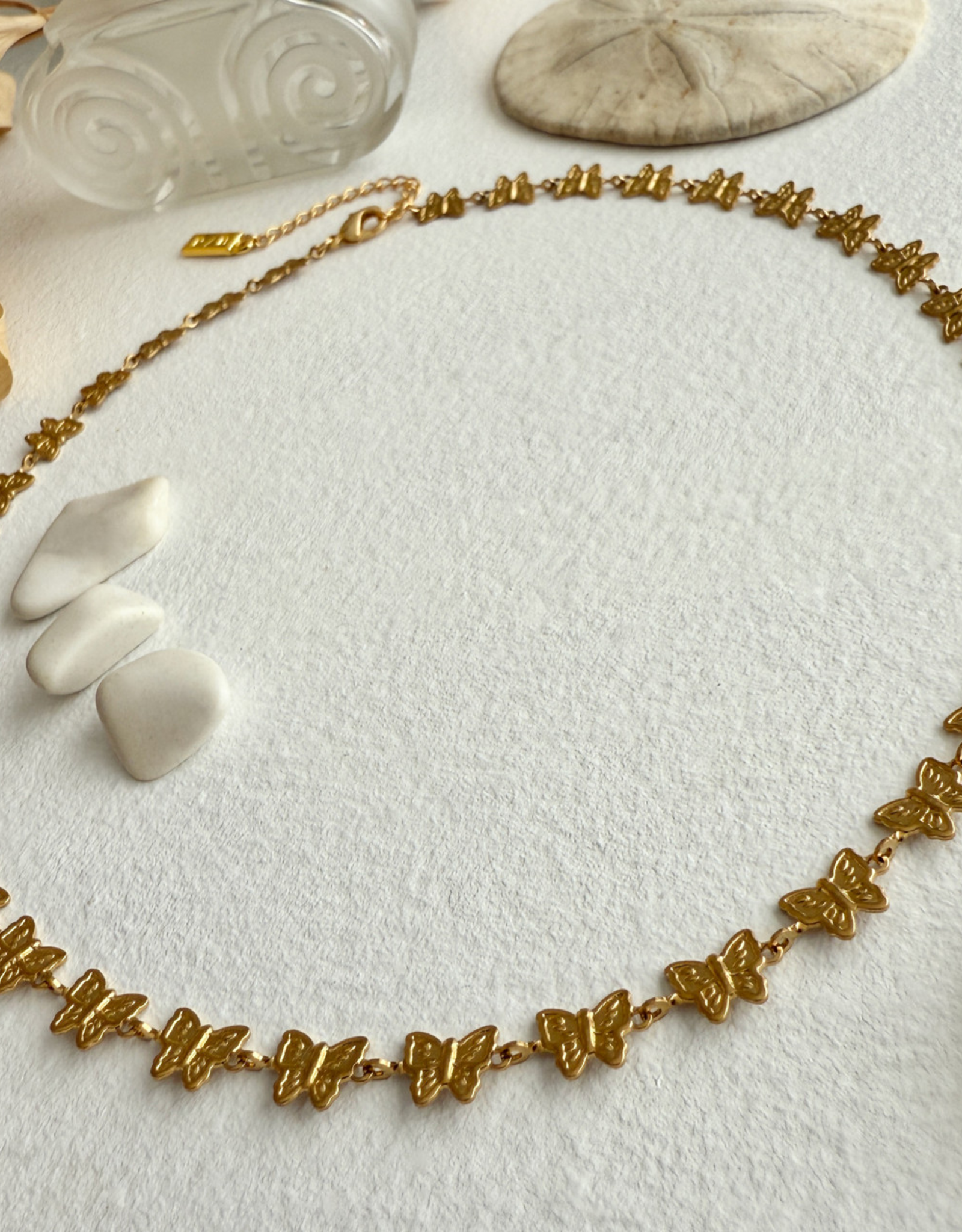 "Yumi" Butterfly Chain Necklace in Gold