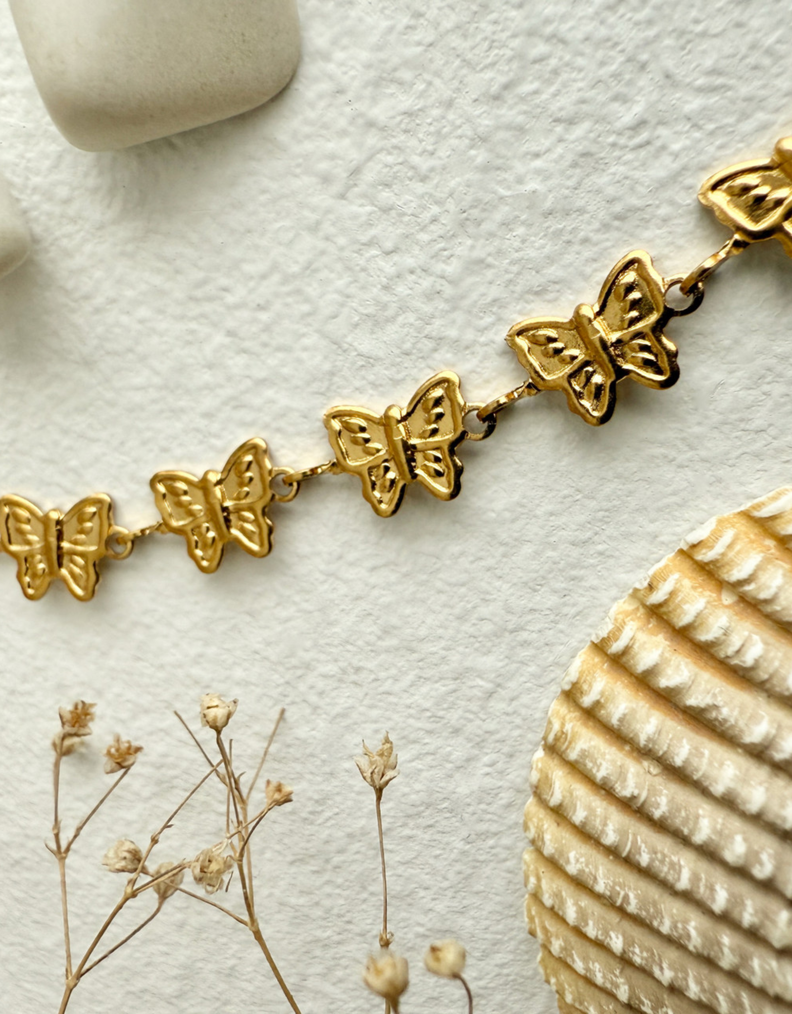 "Yumi" Butterfly Chain Necklace in Gold