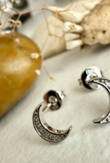 "La Lune" Crescent Moon Stud Earrings