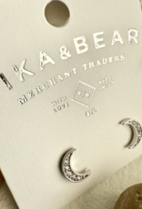 "La Lune" Crescent Moon Stud Earrings
