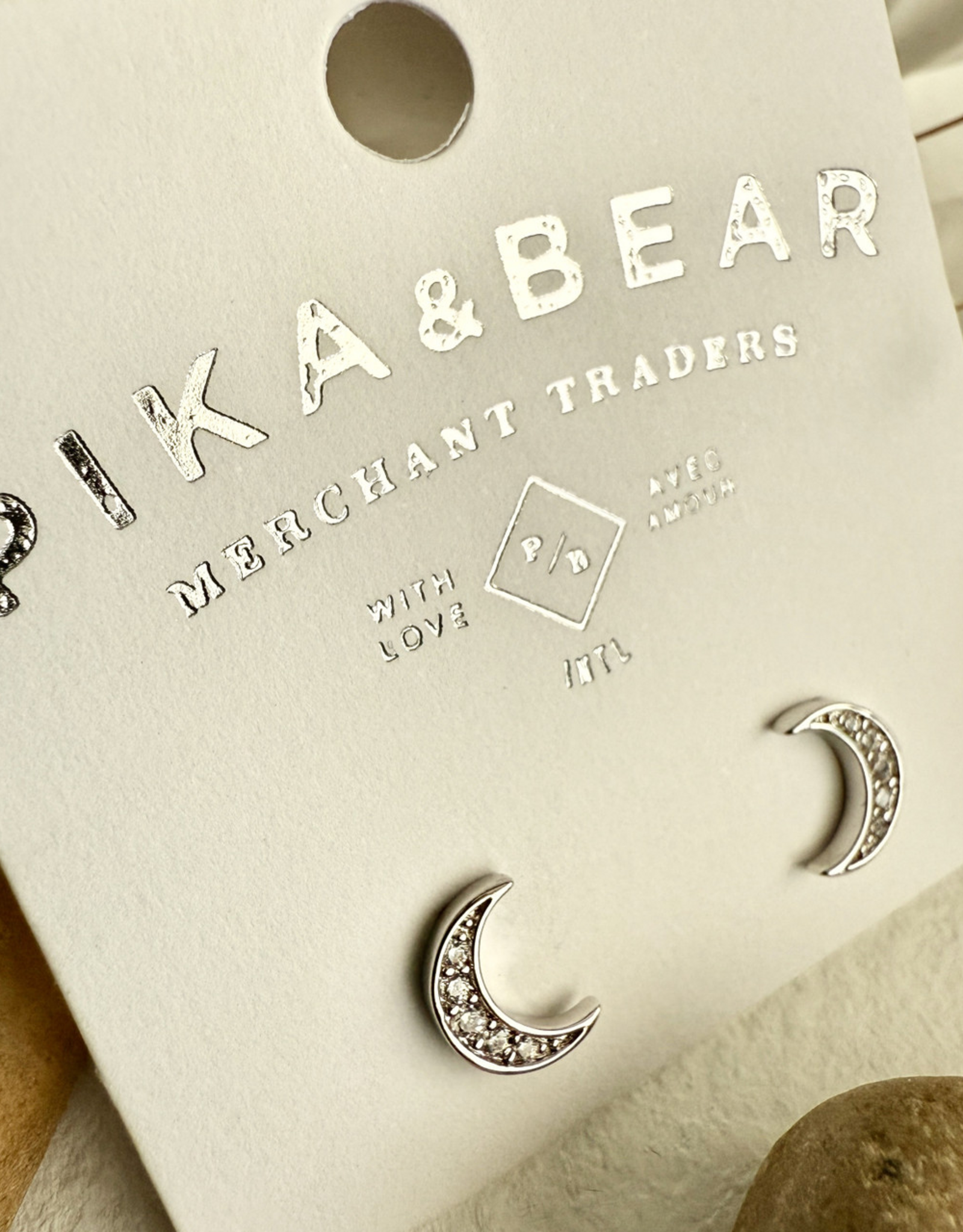 "La Lune" Crescent Moon Stud Earrings