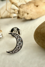 "La Lune" Crescent Moon Stud Earrings