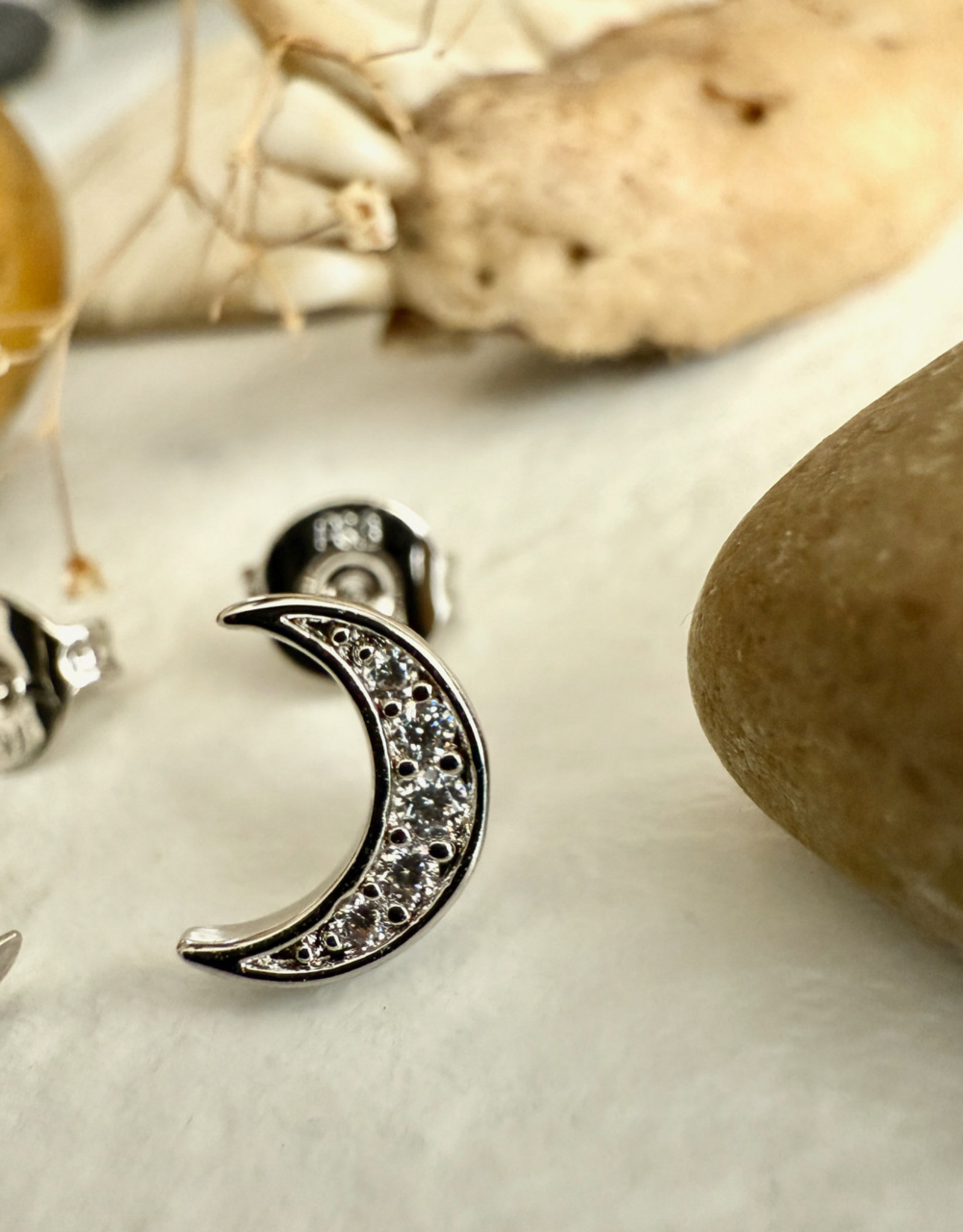 "La Lune" Crescent Moon Stud Earrings