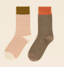 "Cousteau" Striped Crew Socks (2 pack) - Sargasso Palette