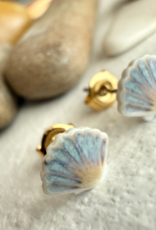 "Orinoco" Porcelain Sea Shell Stud Earrings