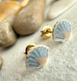 "Orinoco" Porcelain Sea Shell Stud Earrings