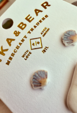 "Orinoco" Porcelain Sea Shell Stud Earrings