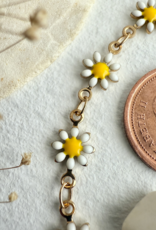 "Daisy Jane" Flower Chain Bracelet in Enamel & Gold