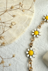 "Daisy Jane" Flower Chain Necklace in Enamel & Gold