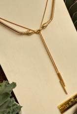 "Cenchoa" Double Snake Layered Necklace in Gold