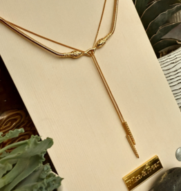 "Cenchoa" Double Snake Layered Necklace in Gold