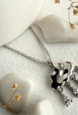 "Wilhelm" Silver Cloud with Rhinestone Drops Charm Necklace