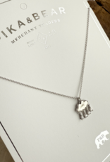 "Wilhelm" Silver Cloud with Rhinestone Drops Charm Necklace