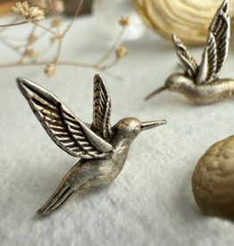 "Calliope" Silver Hummingbird Stud Earrings