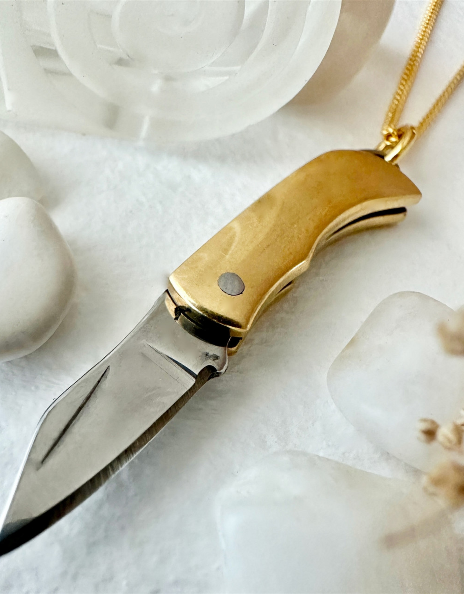 "Simple But Effective" Plain Pocket Knife Charm Necklace