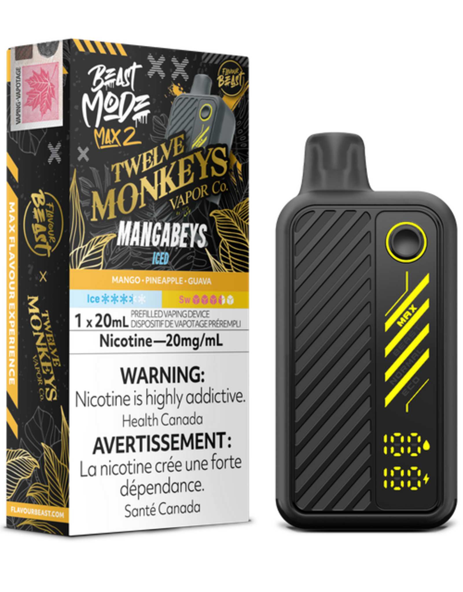 Flavour Beast Beast Mode Max 2 X 12 Monkeys Disposable