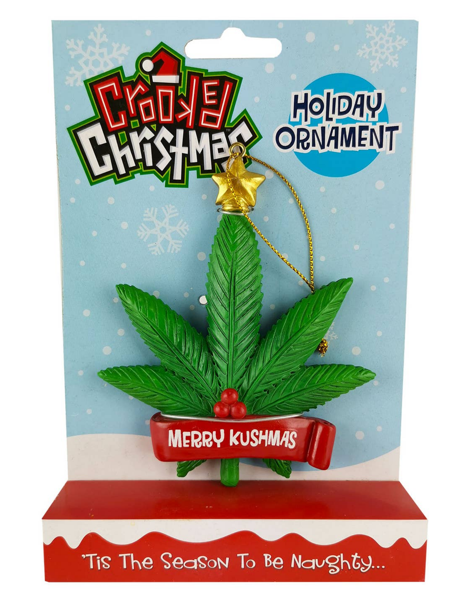 Merry Kushmas Crooked Christmas Ornament