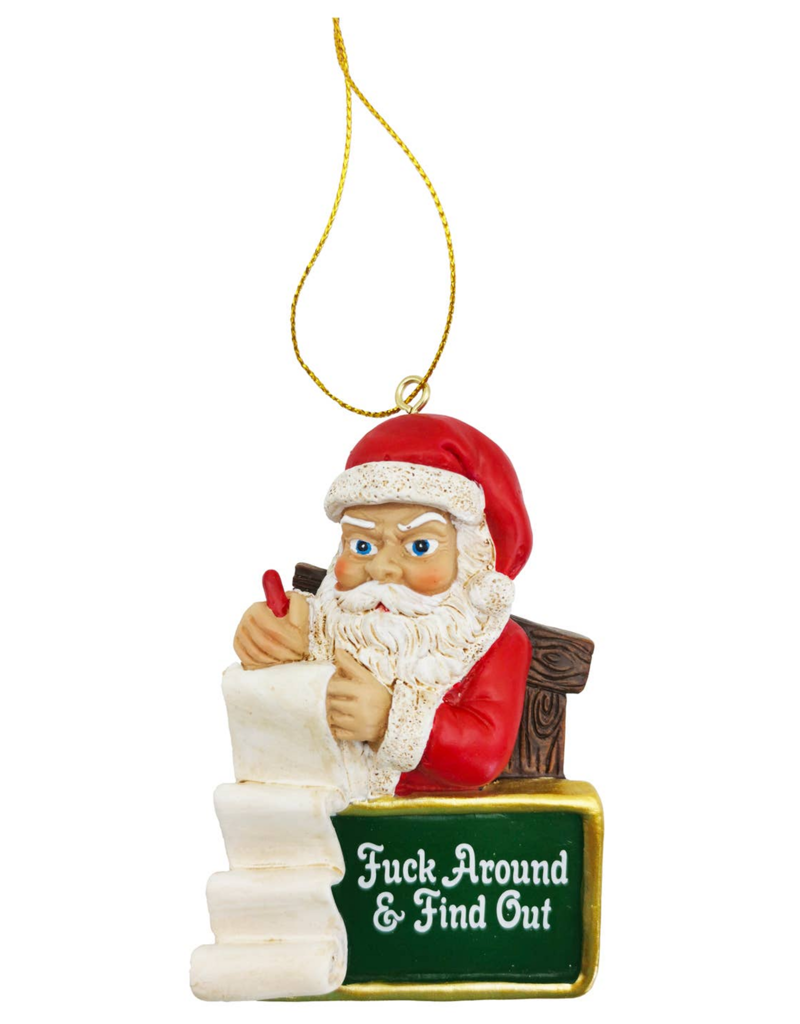 Fuck Around & Find Out Crooked Christmas Ornament