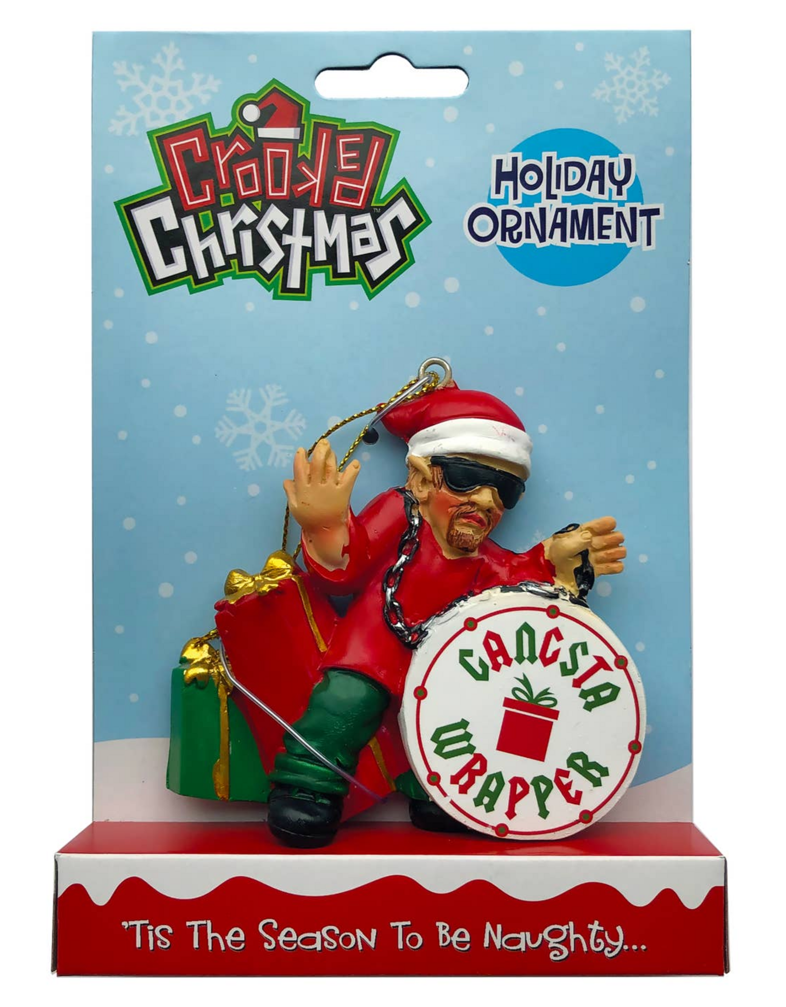 Gangsta Wrapper Crooked Christmas Ornament