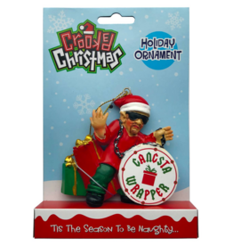Gangsta Wrapper Crooked Christmas Ornament