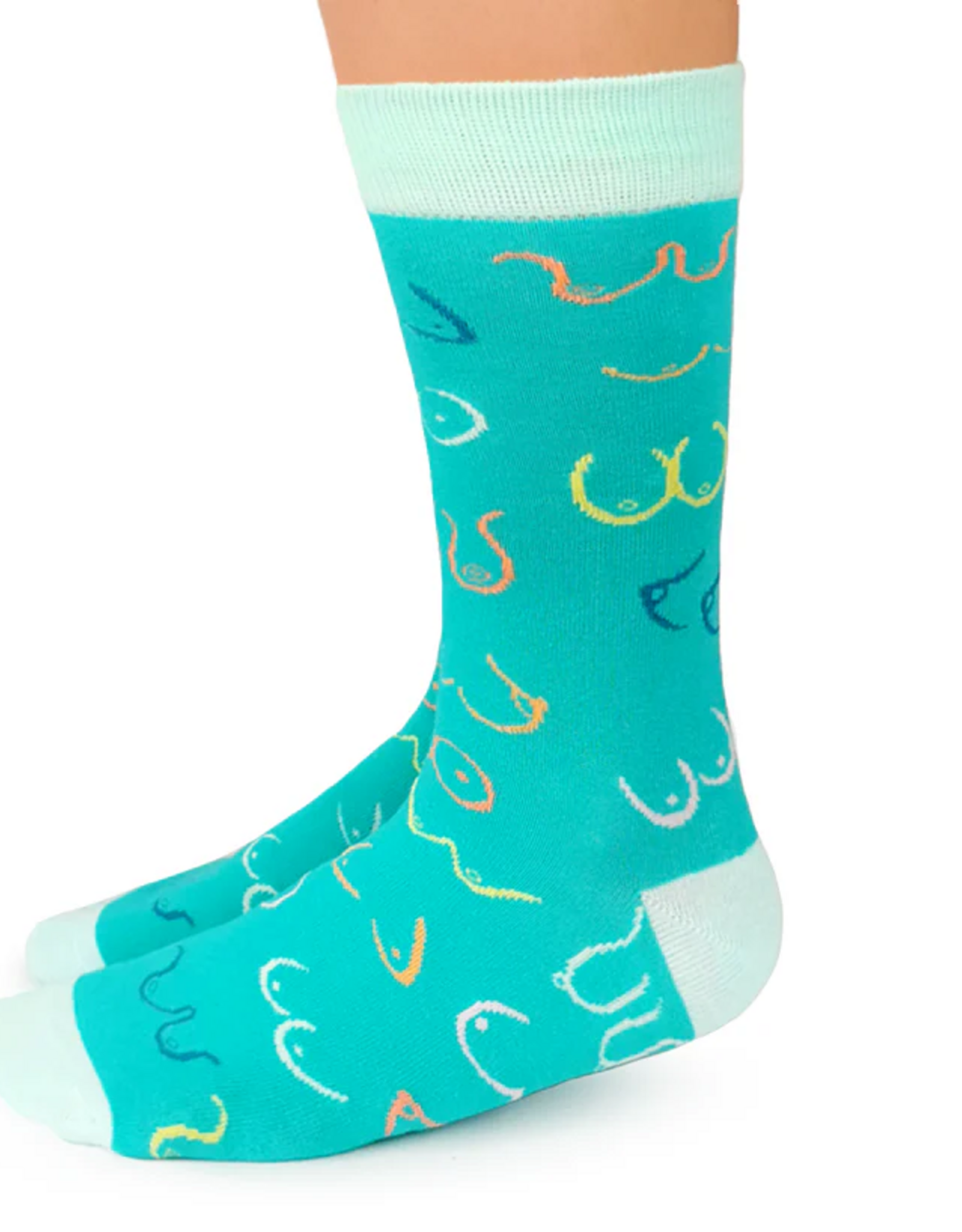 Teal Simply the Breast Women's Crew Socks