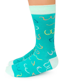 Teal Simply the Breast Women's Crew Socks