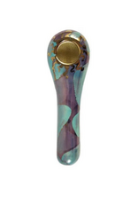 Porcelain Gold Spoon - Purple/Blue